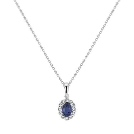 Diamond pendant with Sapphire Glamour Princess