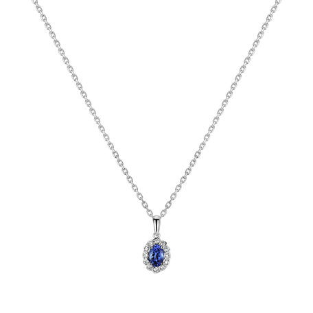 Diamond pendant with Tanzanite Princess