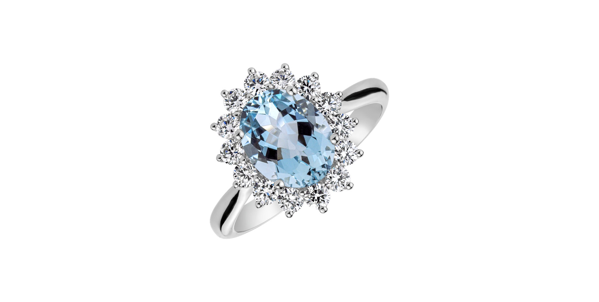Diamond ring with Aquamarine Fabulous Lady