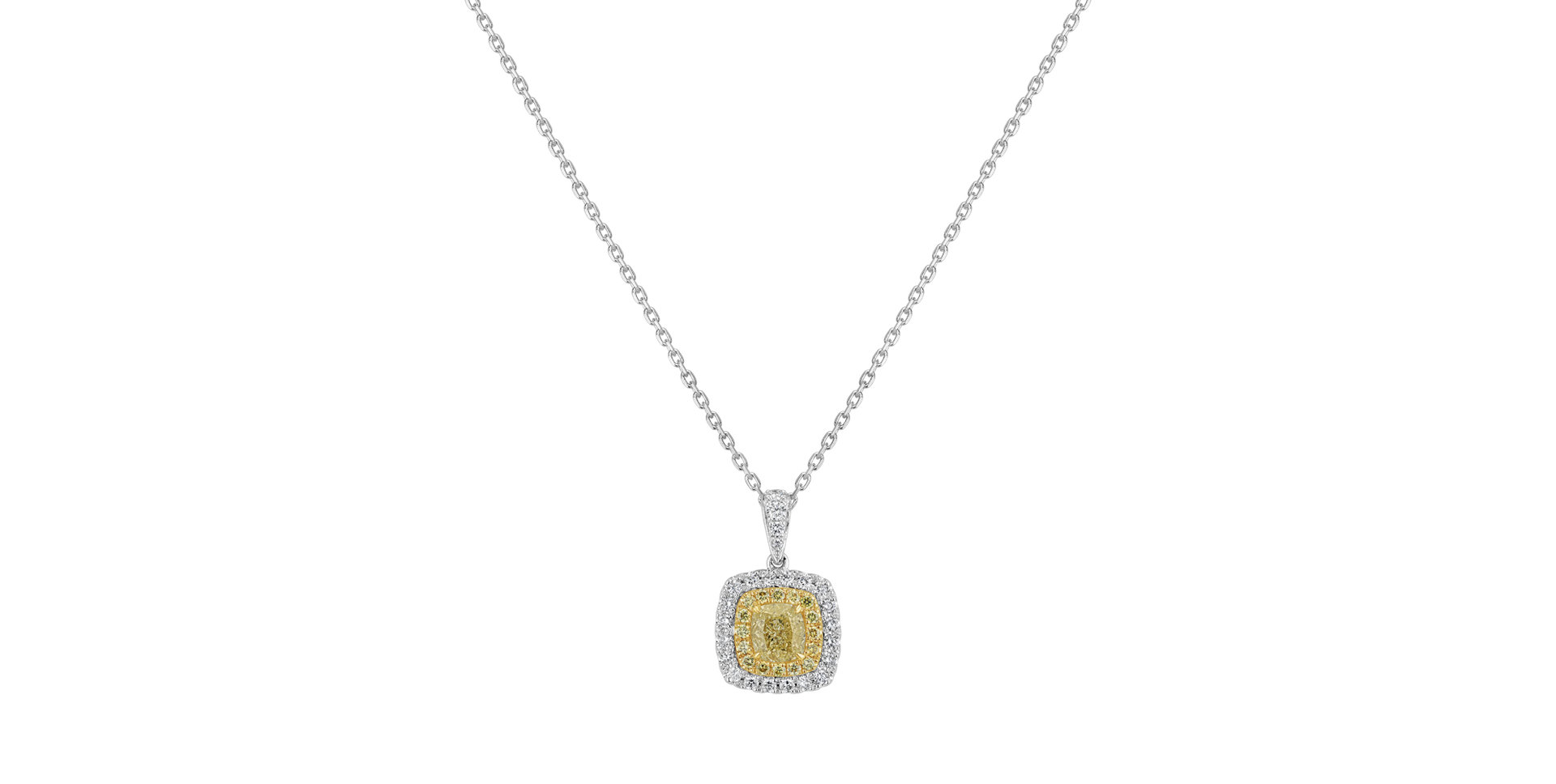 Pendant with yellow and white diamonds Bright Feeling