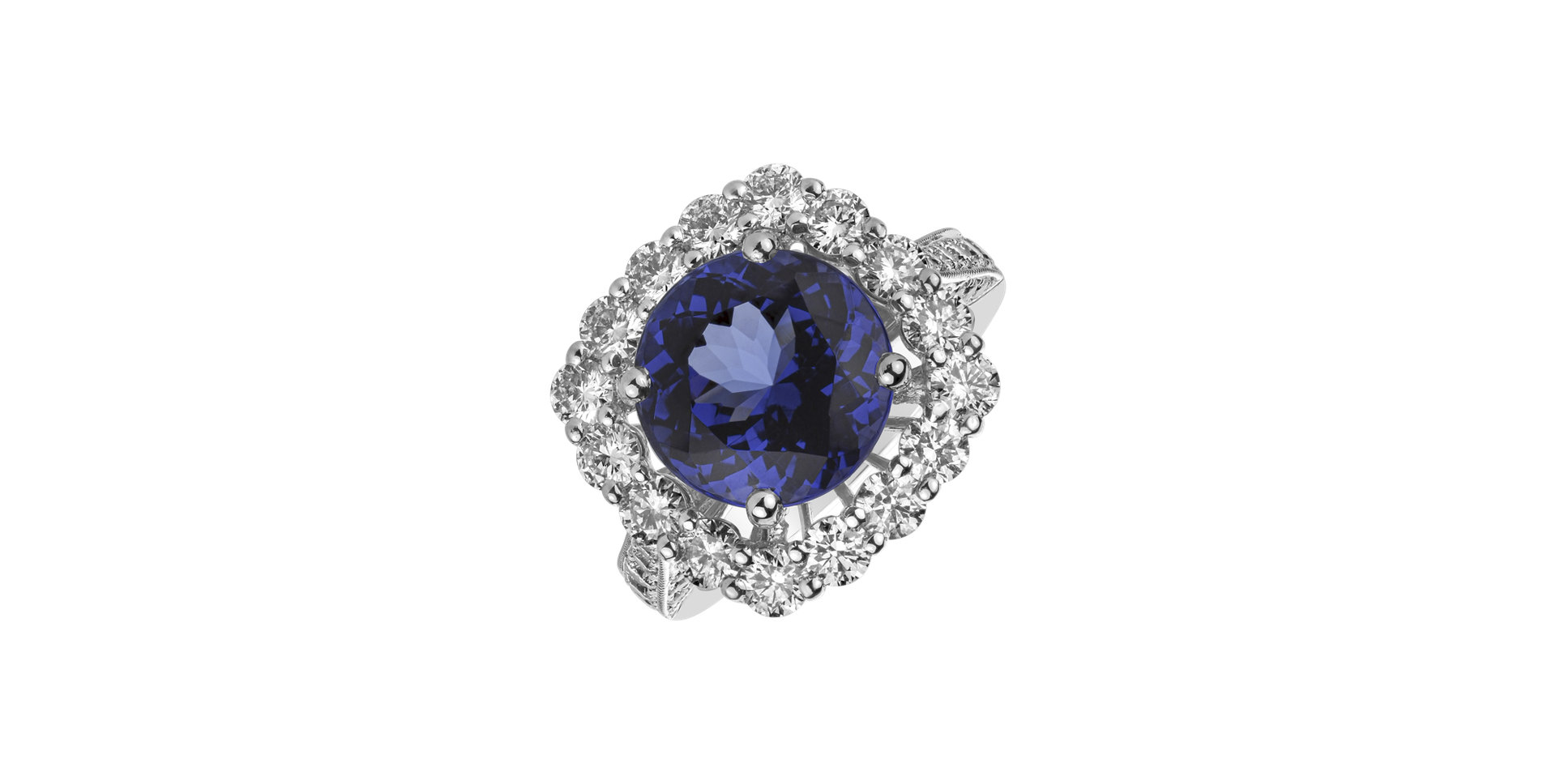 Diamond ring with Tanzanite Secret Blessing