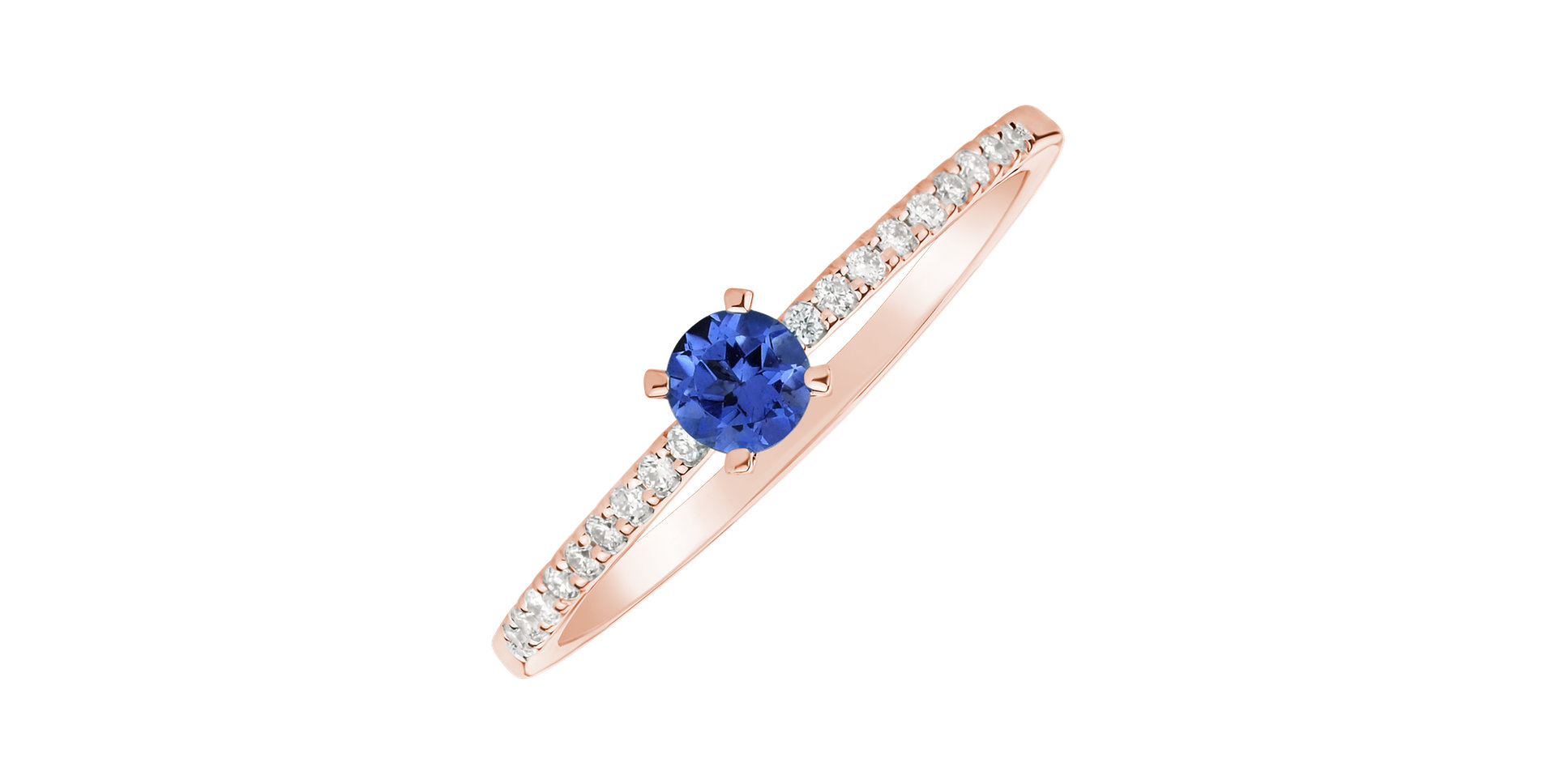 Diamond ring with Tanzanite Gem Simplicity