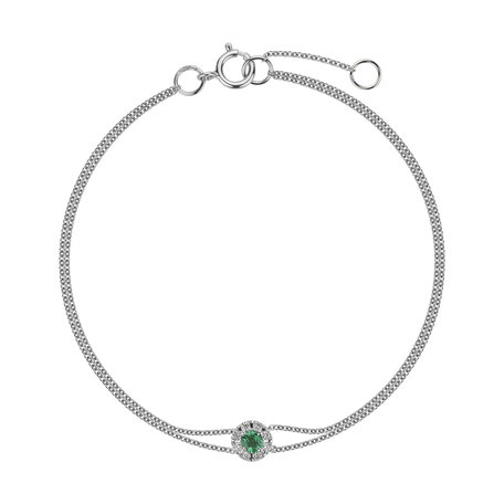 Diamonds bracelet with Emerald Aryalle