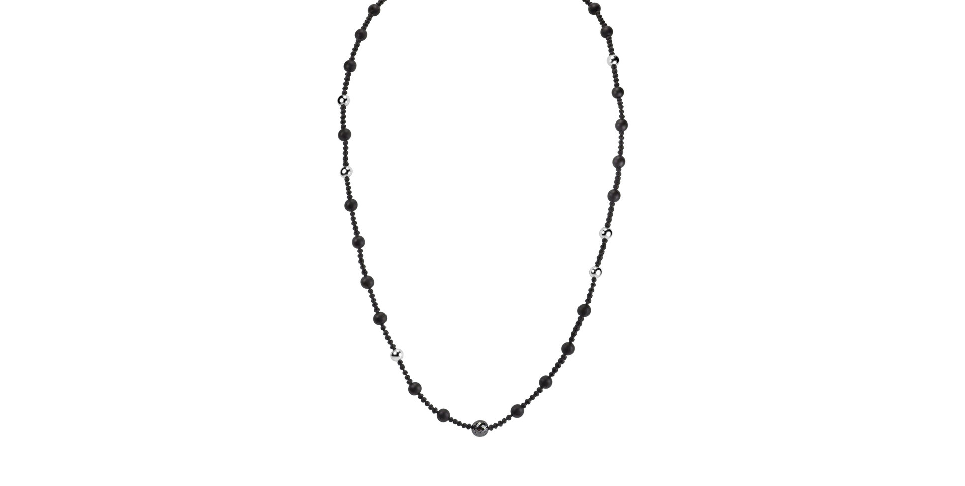 Necklace with Agate and black diamonds Dark Hope