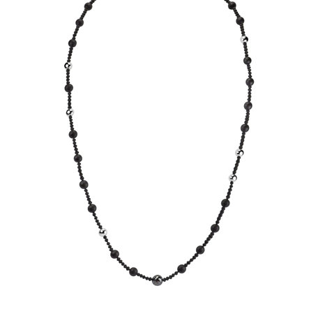 Necklace with Agate and black diamonds Dark Hope