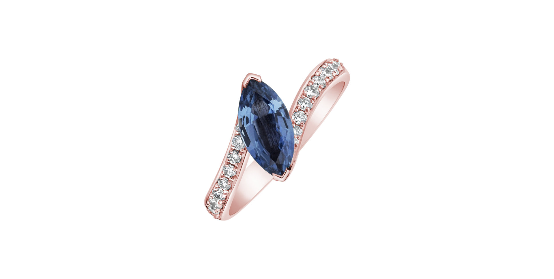 Diamond ring with Sapphire Bright Joy