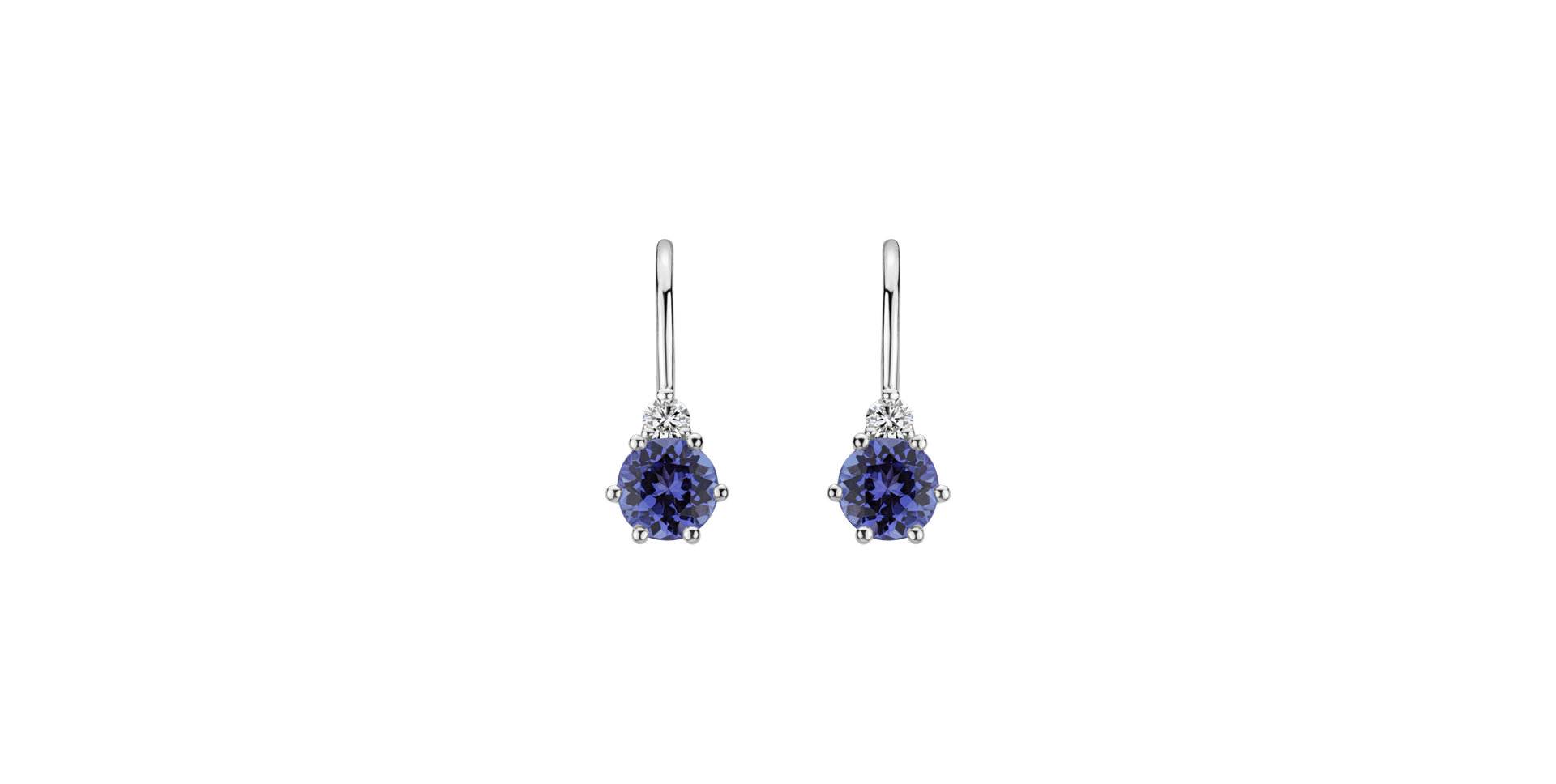 Diamond earrings with Tanzanite Lux