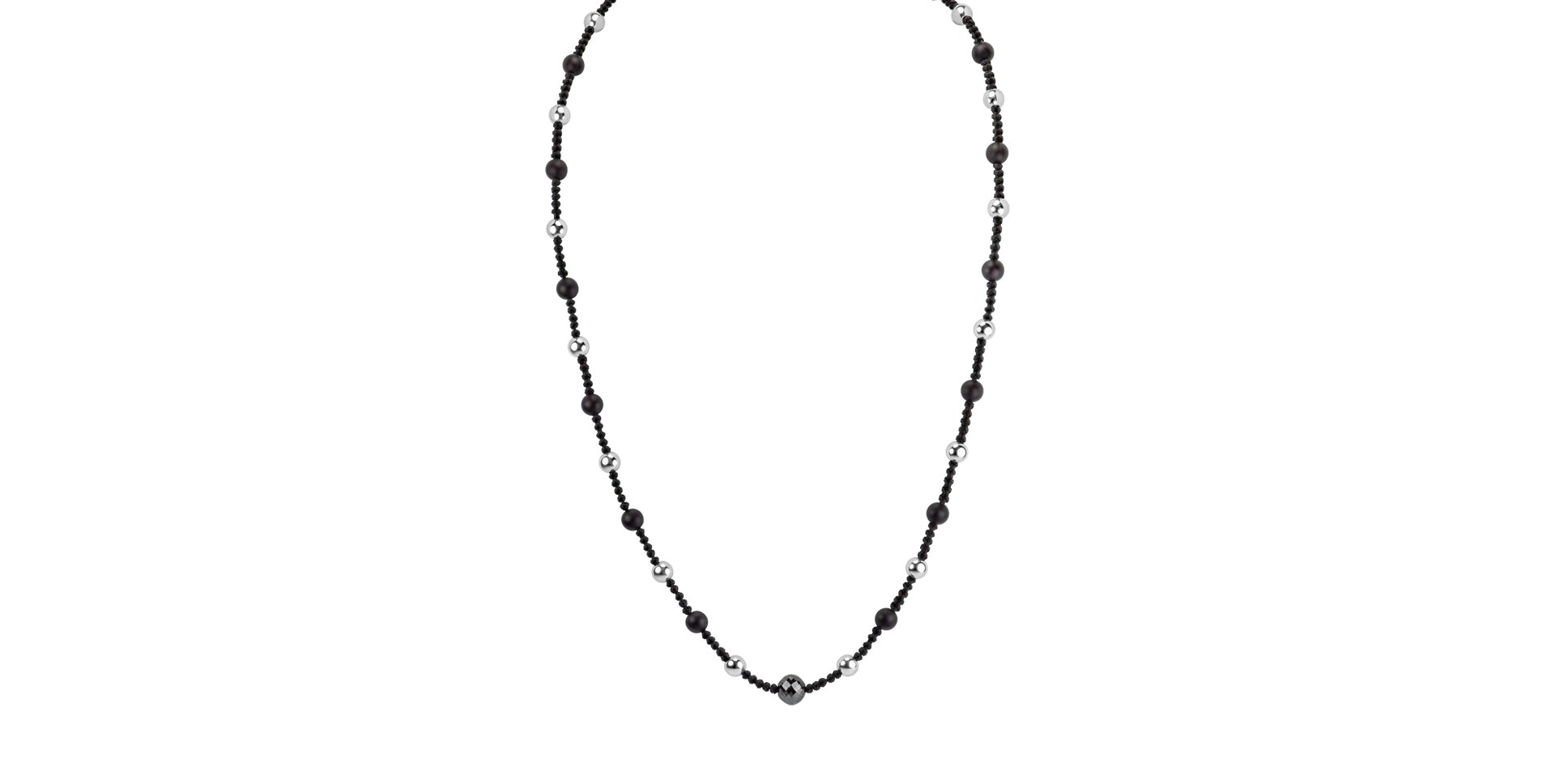 Necklace with black diamonds and Agate Dark Delight