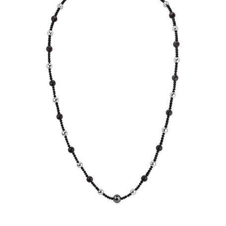Necklace with black diamonds and Agate Dark Delight