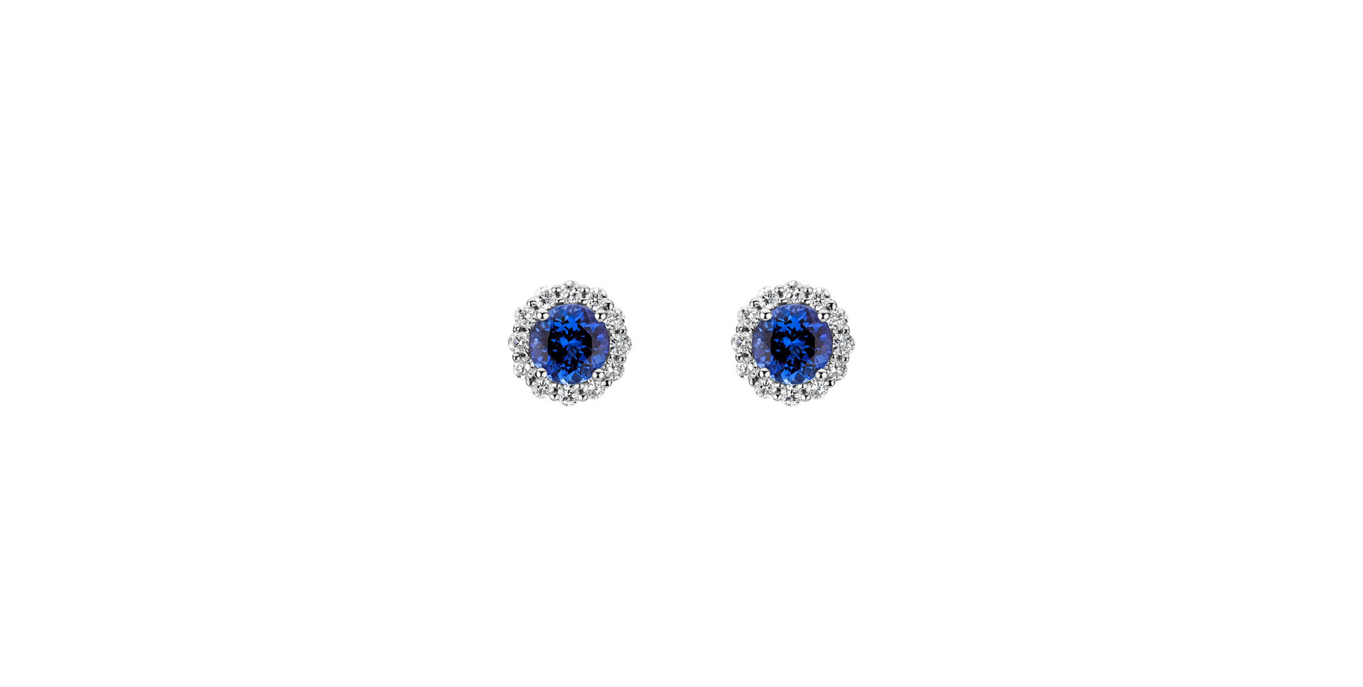 Diamond earrings with Tanzanite Bloom Spark