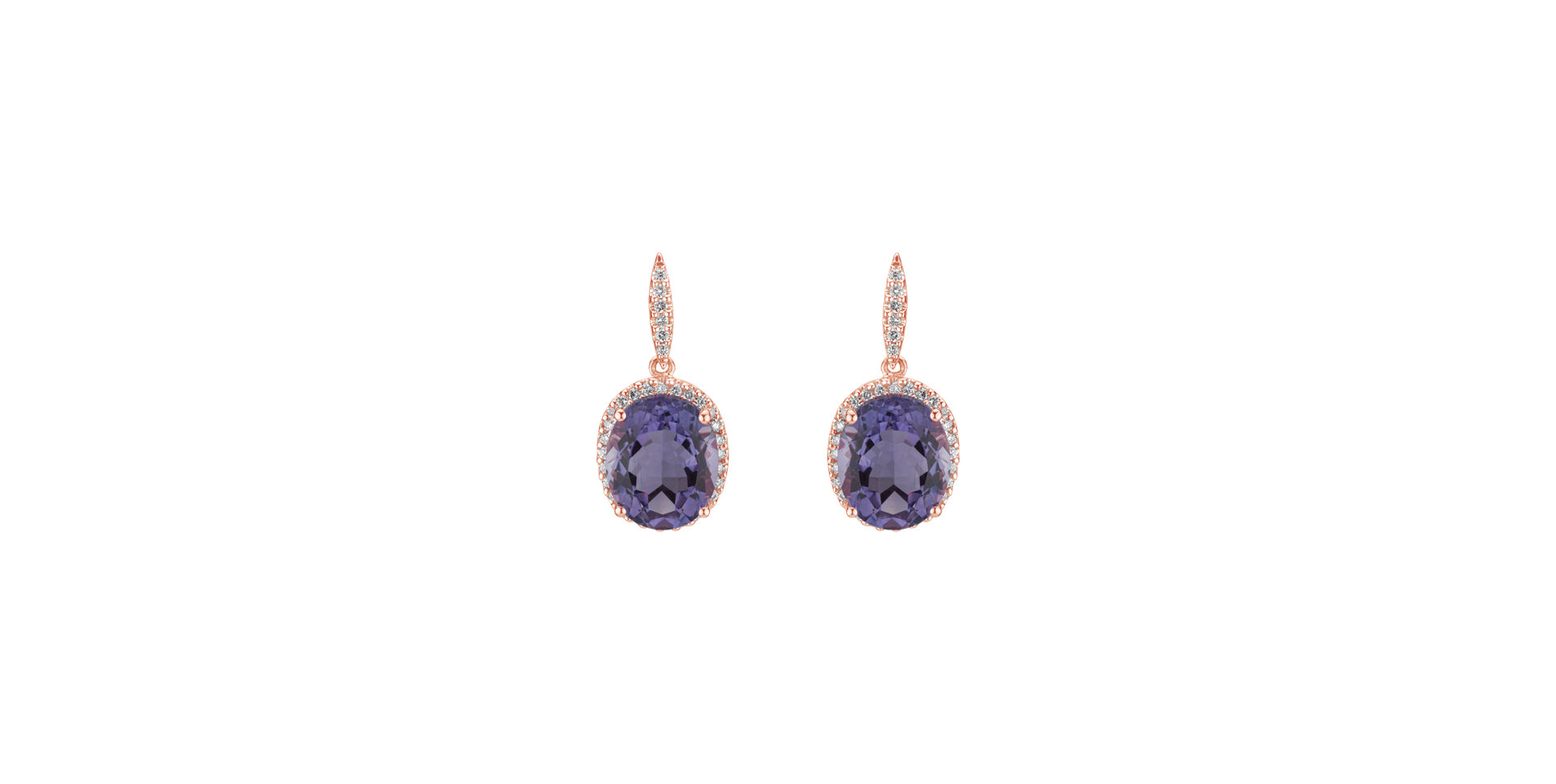 Diamond earrings with Amethyst Valerian