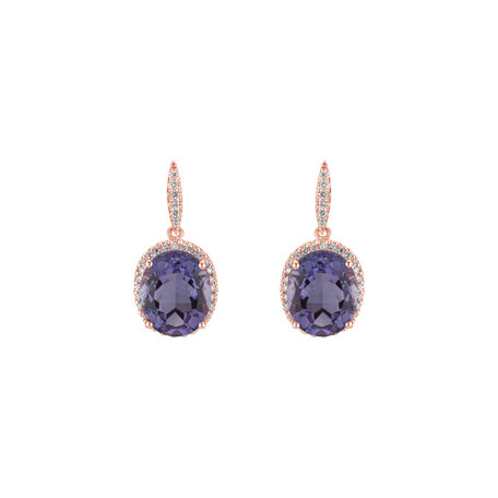 Diamond earrings with Amethyst Valerian