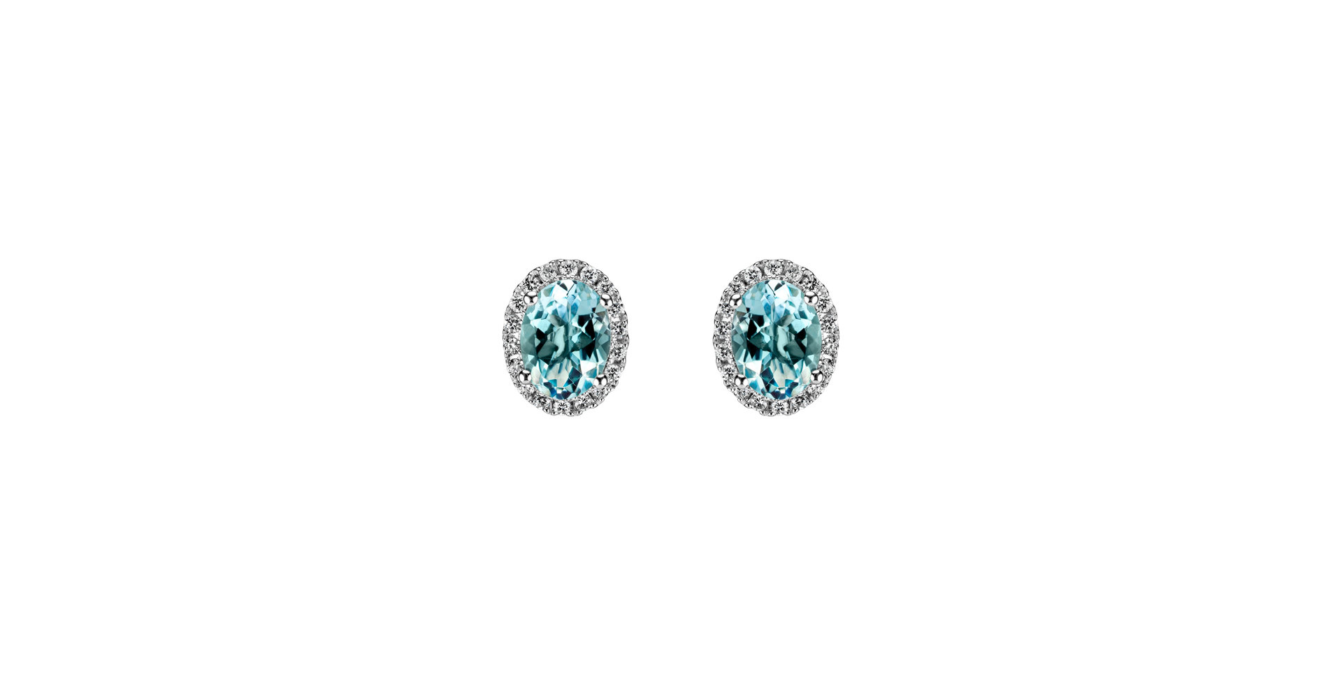 Diamond earrings with Aquamarine Imperial Allegory