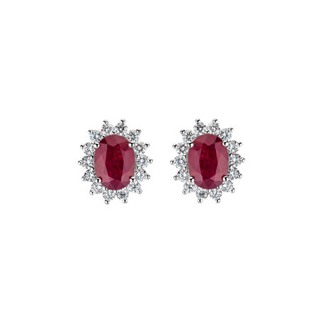 Diamond earrings with Ruby Princess Sparkle