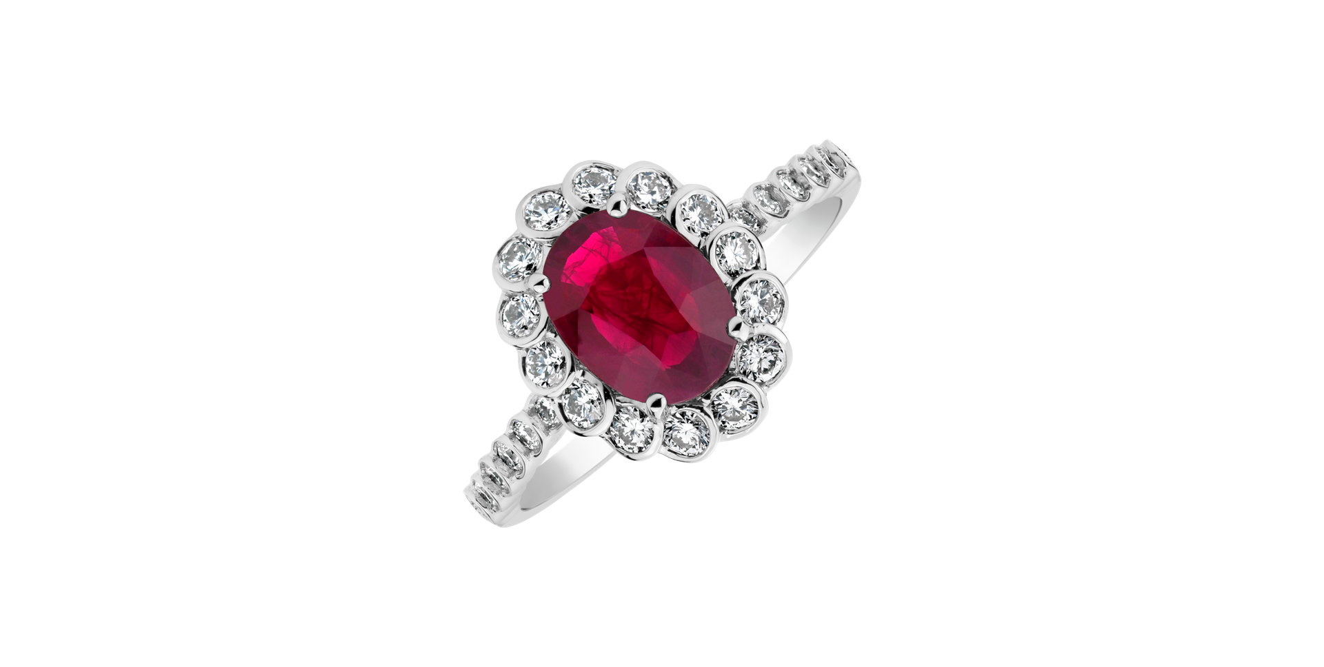 Diamond ring with Ruby Princess Glamour