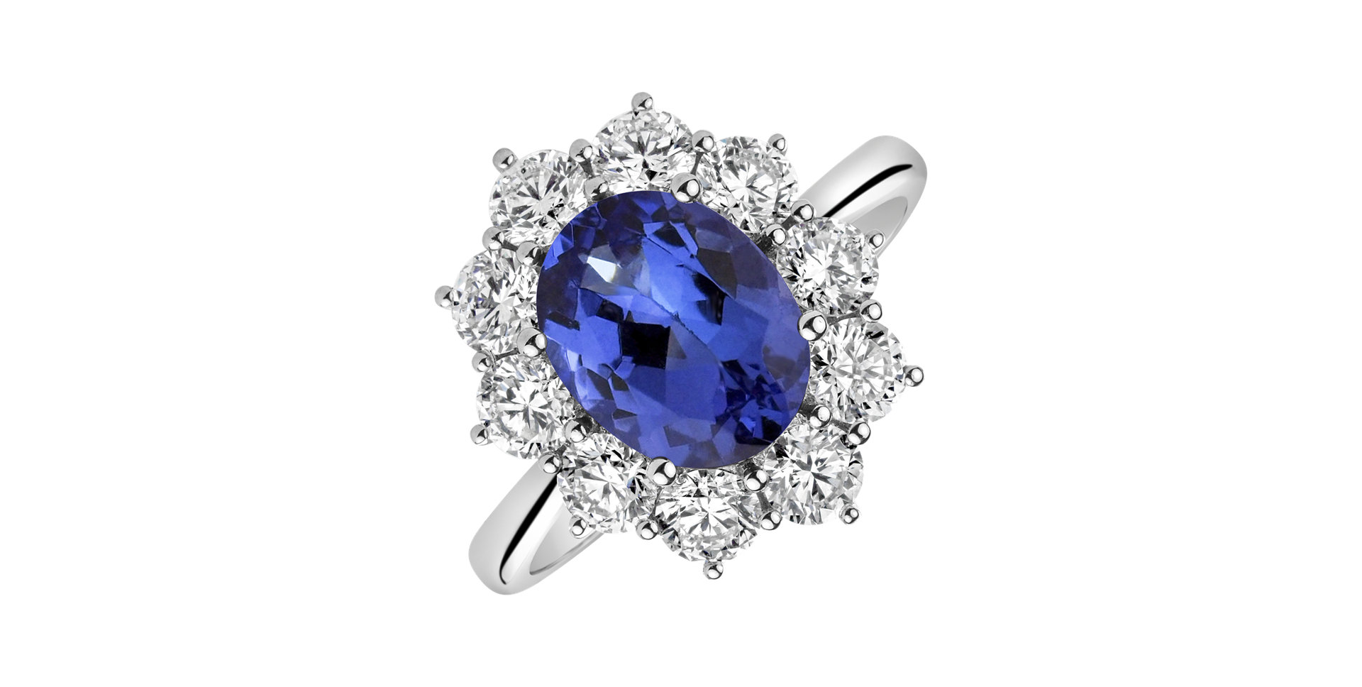 Diamond ring with Tanzanite Sky Goddess