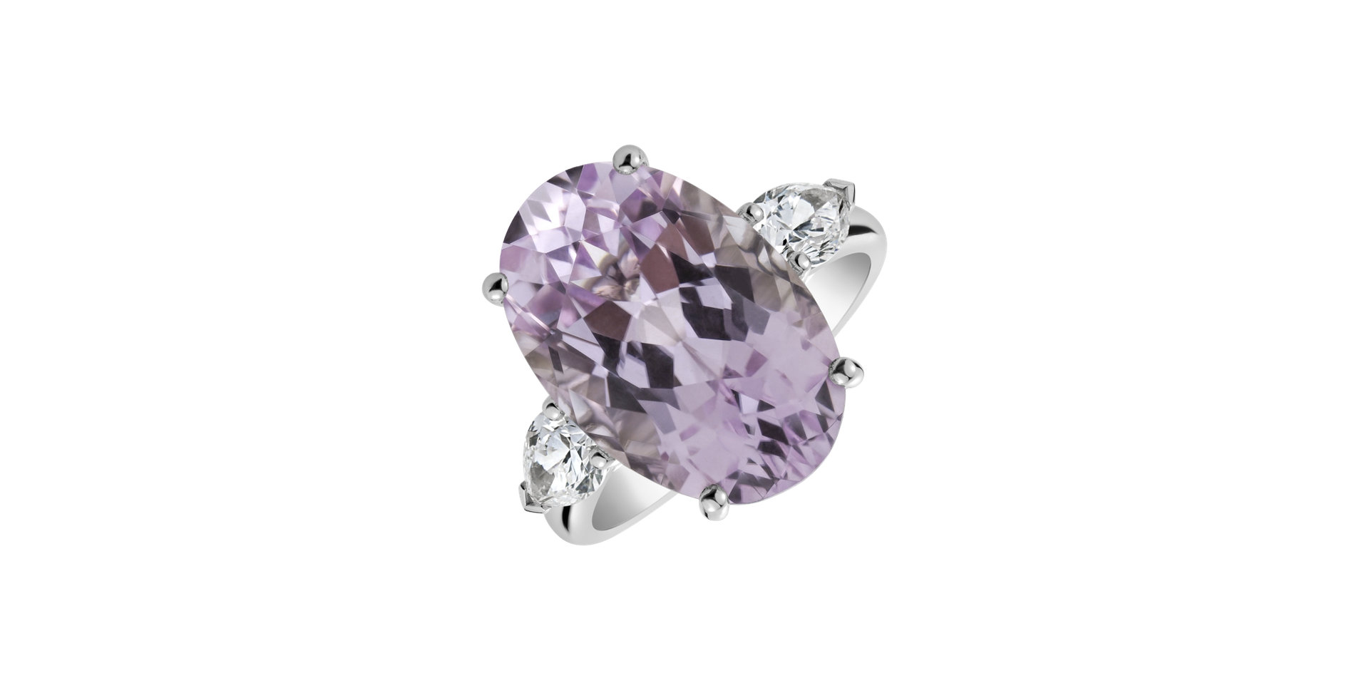 Diamond ring with Kunzite Fiona
