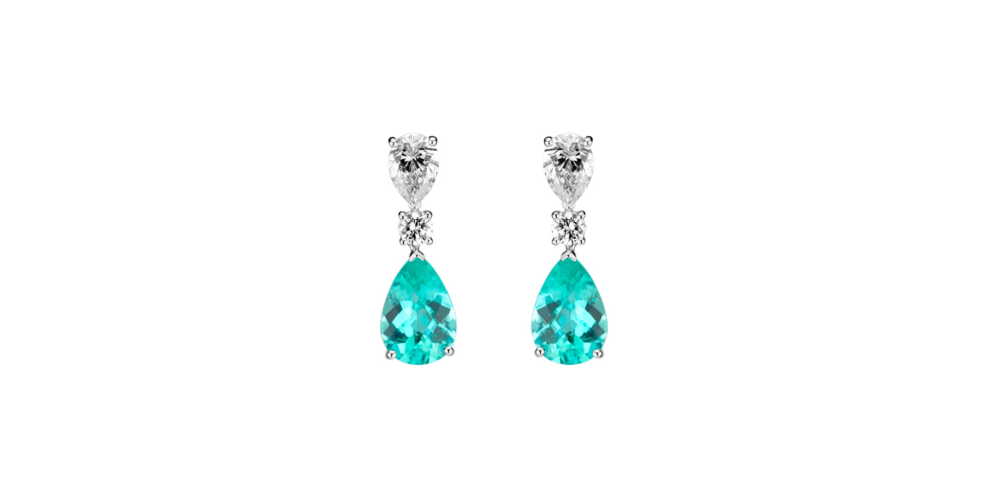 Diamond earrings with Paraiba Harmonic Grace