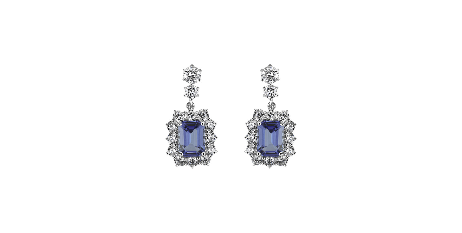 Diamond earrings with Tanzanite Hypnotic Secret