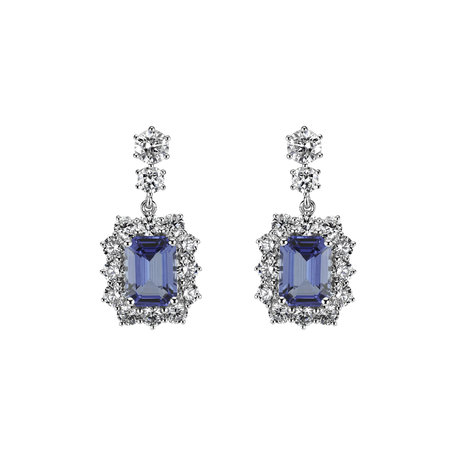 Diamond earrings with Tanzanite Hypnotic Secret