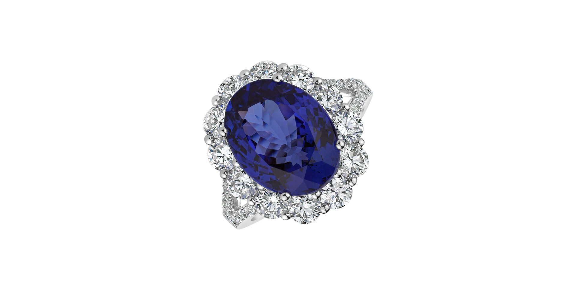 Diamond ring with Tanzanite Renaissance Desire