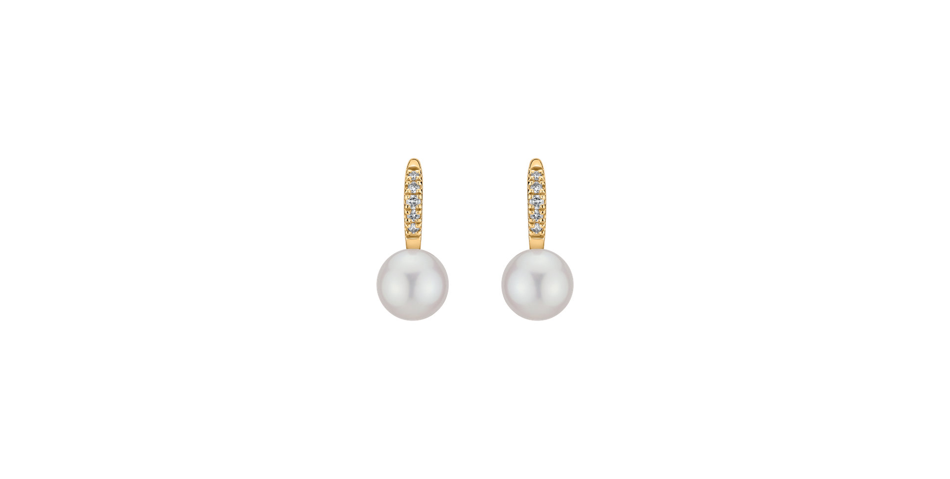 Diamond earrings with Pearl Shimmering Lake
