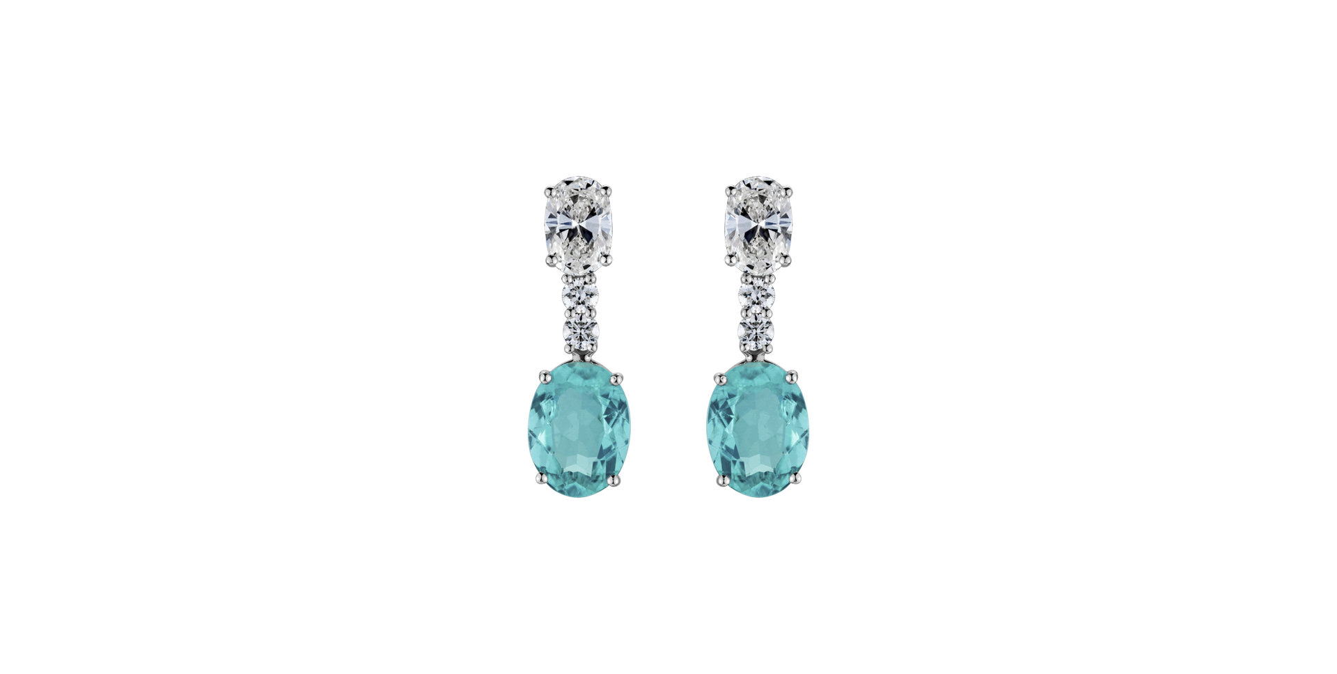 Diamond earrings with Paraiba Aqua Highness