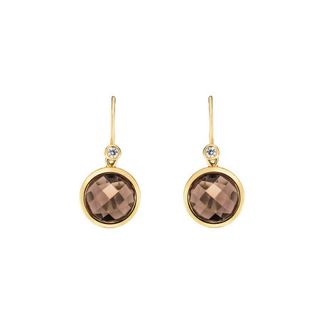 Diamond earrings with Quartz Caissethi