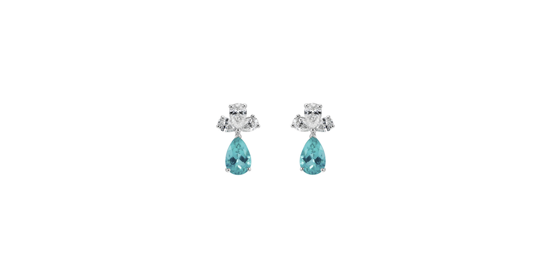 Diamond earrings with Paraiba Royal Soul