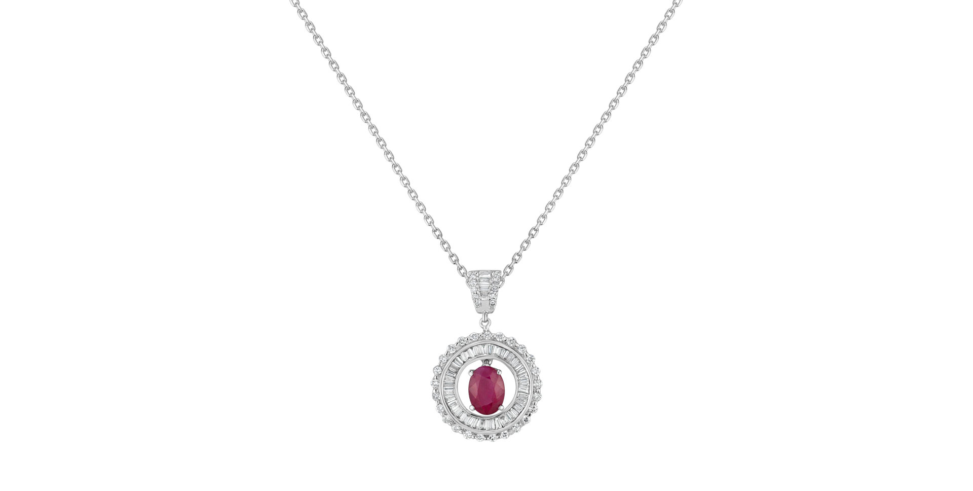 Diamond pendant with Ruby Miracle Flame