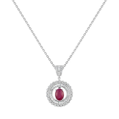 Diamond pendant with Ruby Miracle Flame