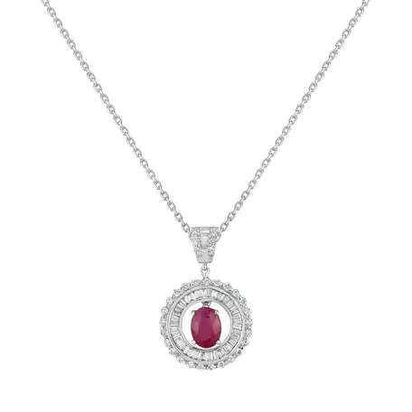 Diamond pendant with Ruby Miracle Flame