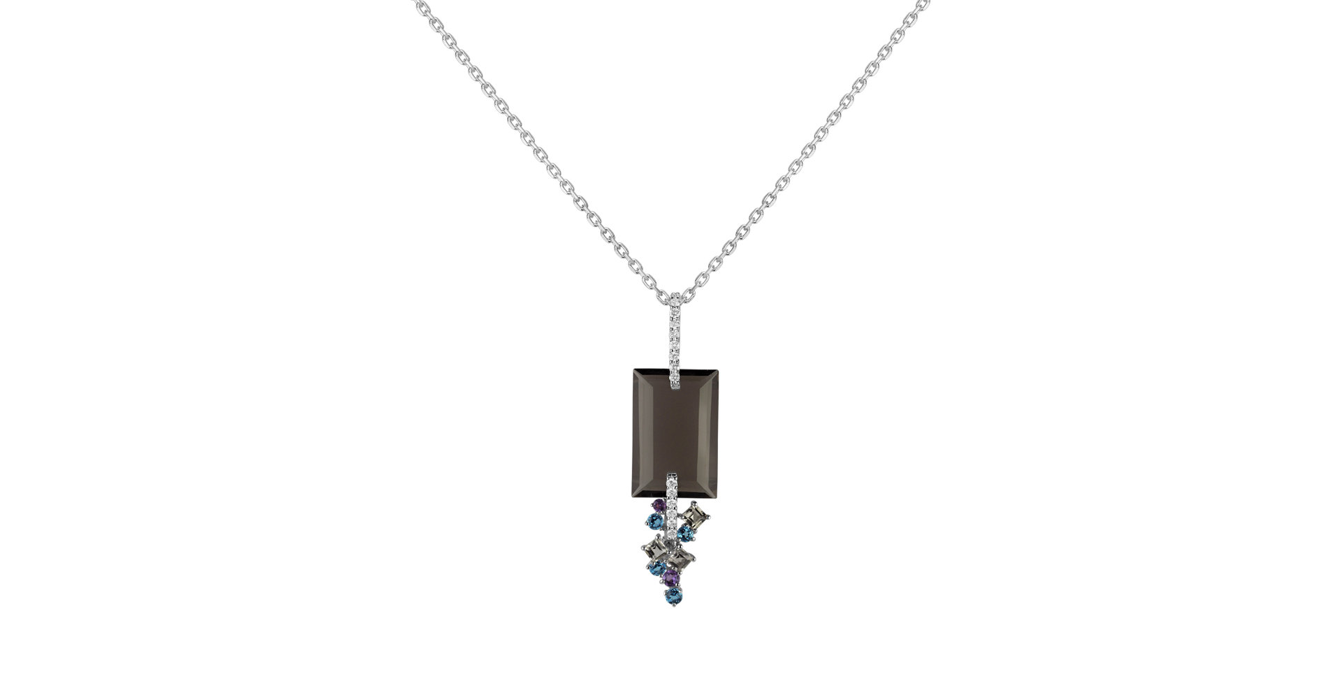 Diamond pendant with Quartz, Topaz and Amethyst Grandiose Garnish