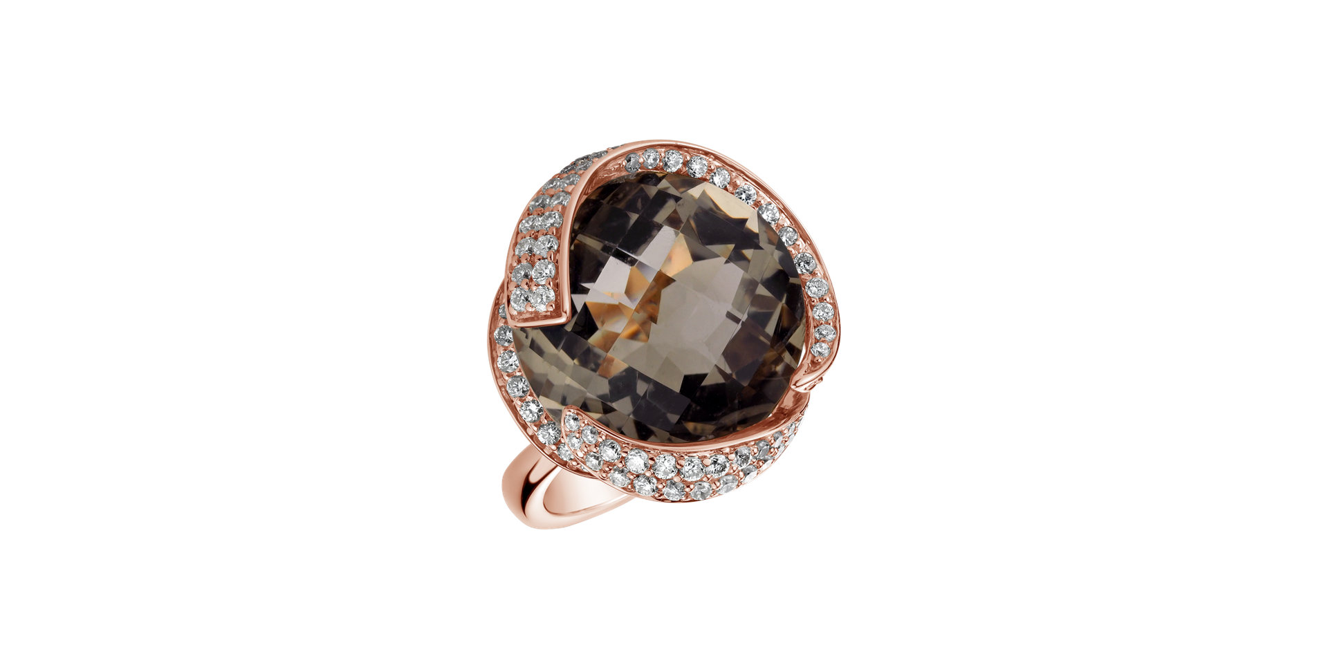 Diamond ring with Quartz Sunny Dream