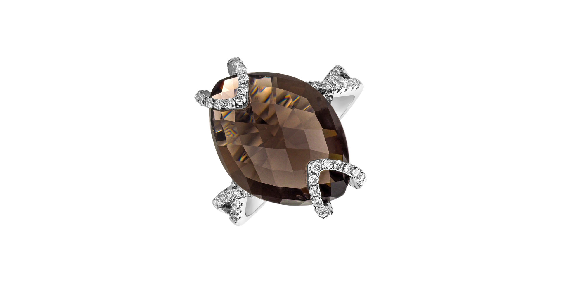 Diamond ring with Quartz Aristocrat