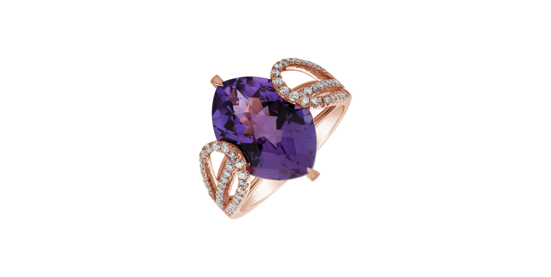 Diamond rings with Amethyst Violet Beauty