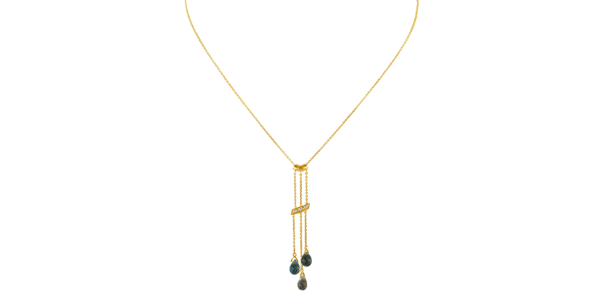 Diamond necklace with Topaz Elegant Harmony