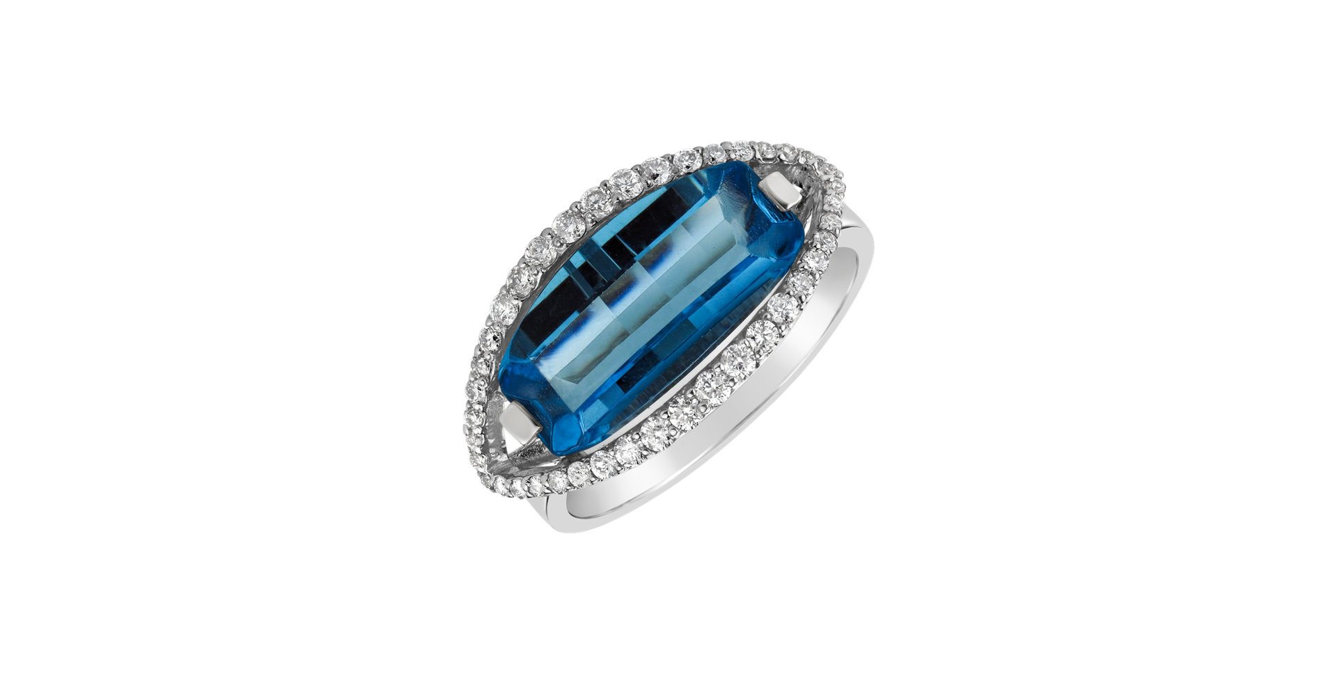 Diamond ring with Topaz Essa