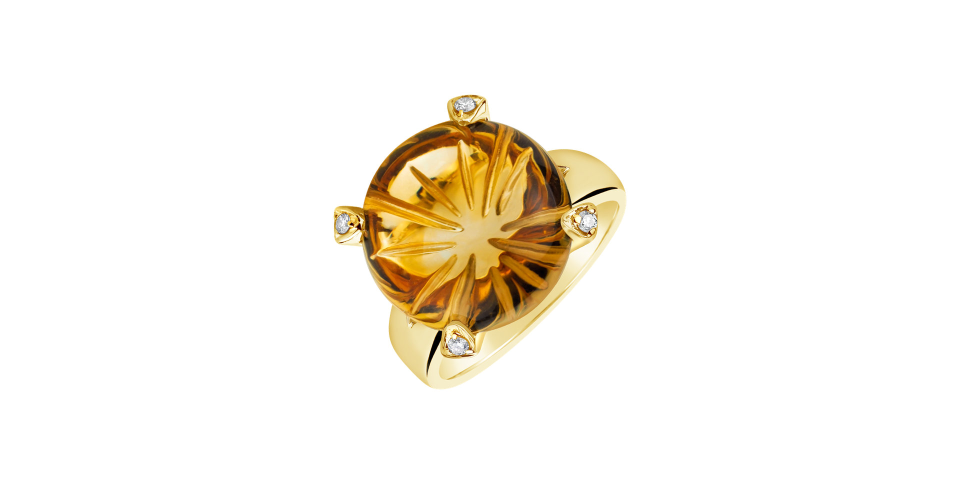 Ring with Citrine and diamonds Graves