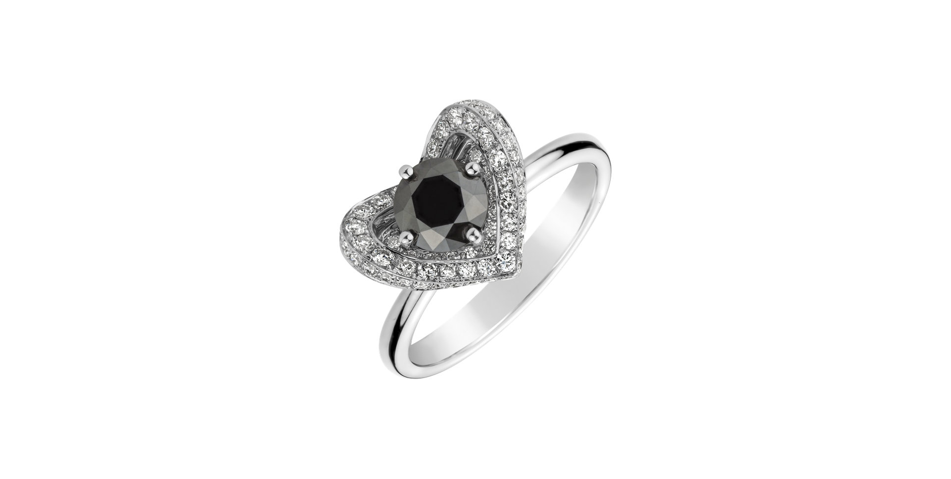 Ring with black and white diamonds Lovie