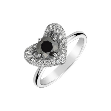 Ring with black and white diamonds Lovie