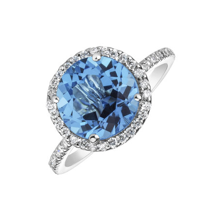 Diamond ring with Topaz Pure Imagination
