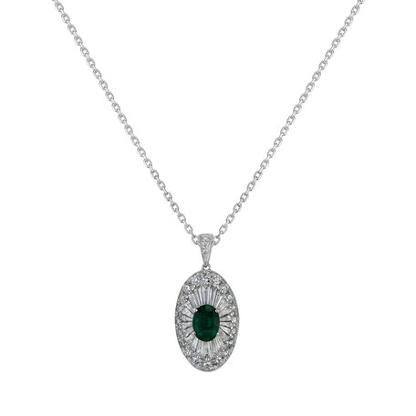 Diamond pendant with Emerald Eye of The Dragon