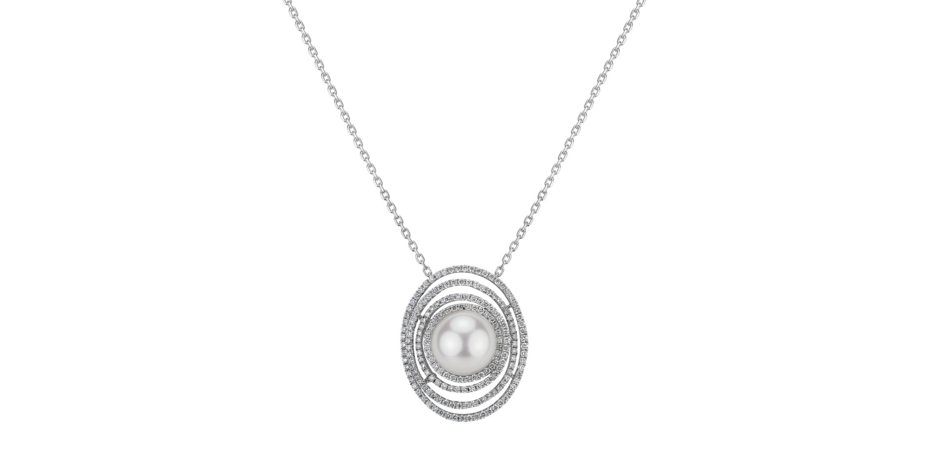 Diamond pendant with Pearl Izanna