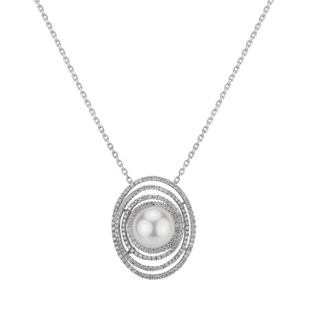 Diamond pendant with Pearl Izanna