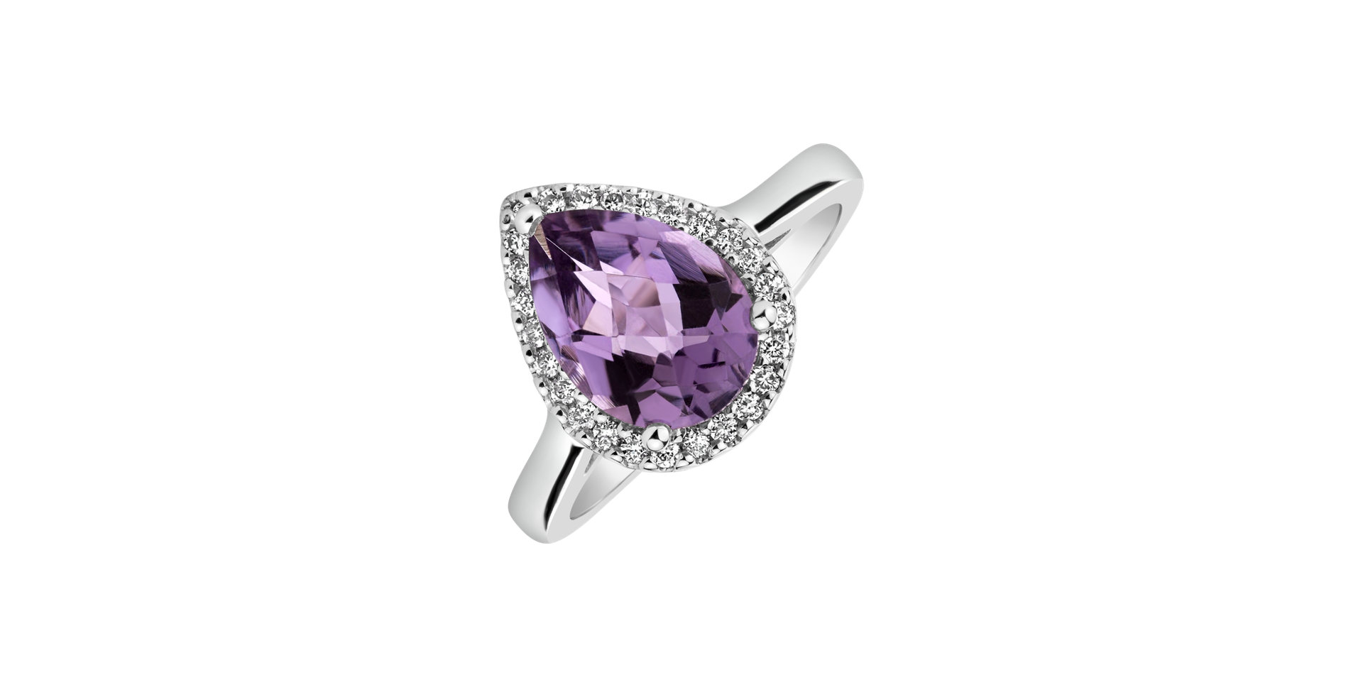 Diamond rings with Amethyst Miranda