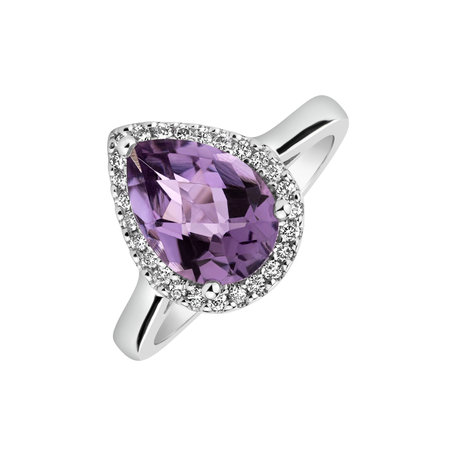 Diamond rings with Amethyst Miranda