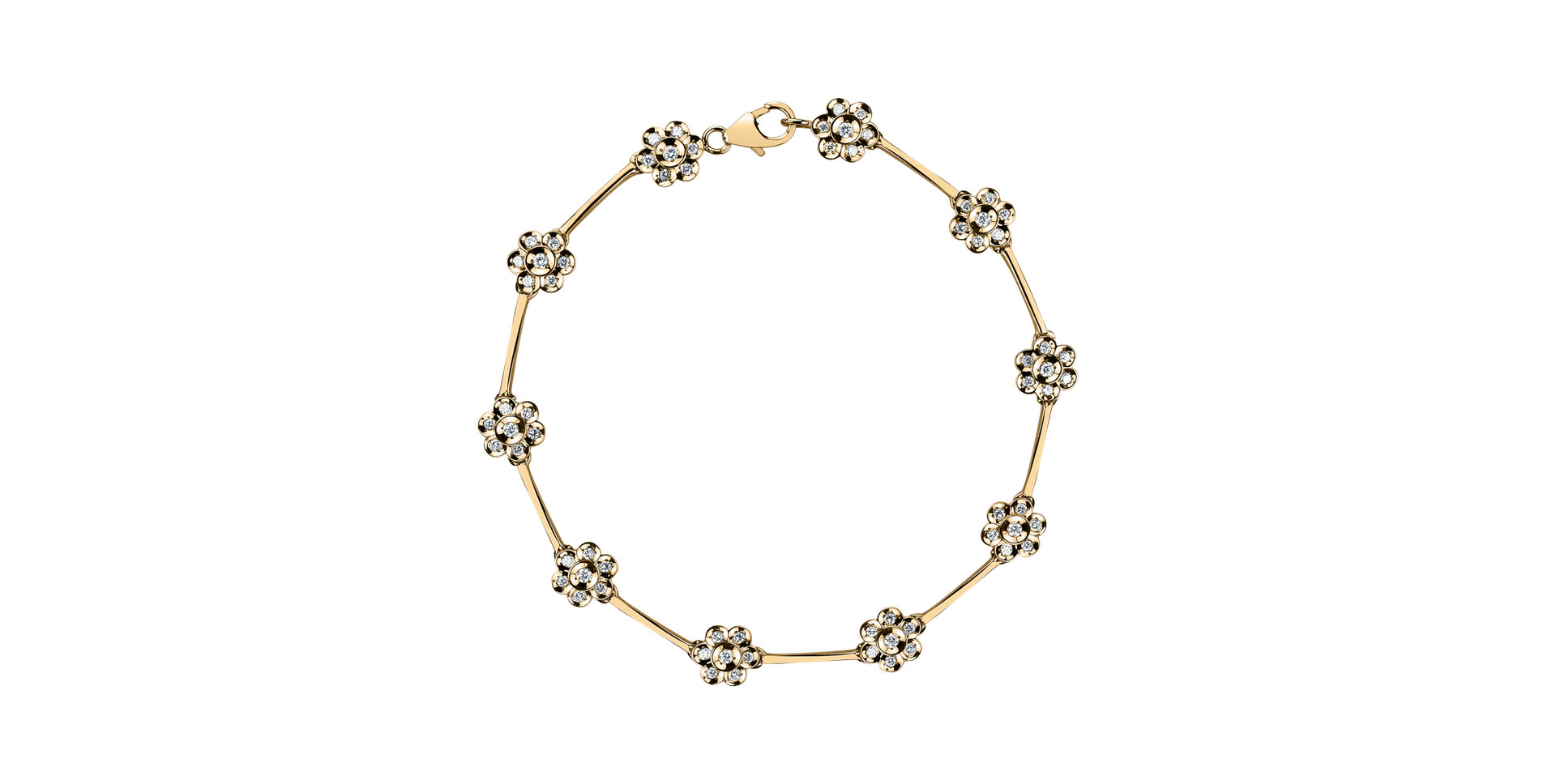 Bracelet with diamonds Flowers Line