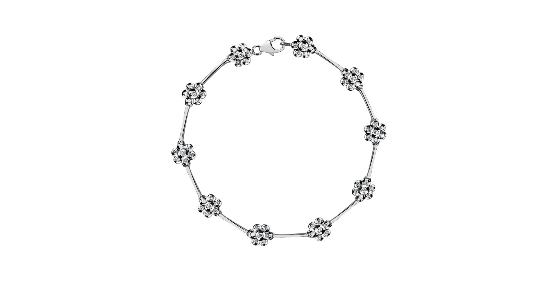 Bracelet with diamonds Flowers Line