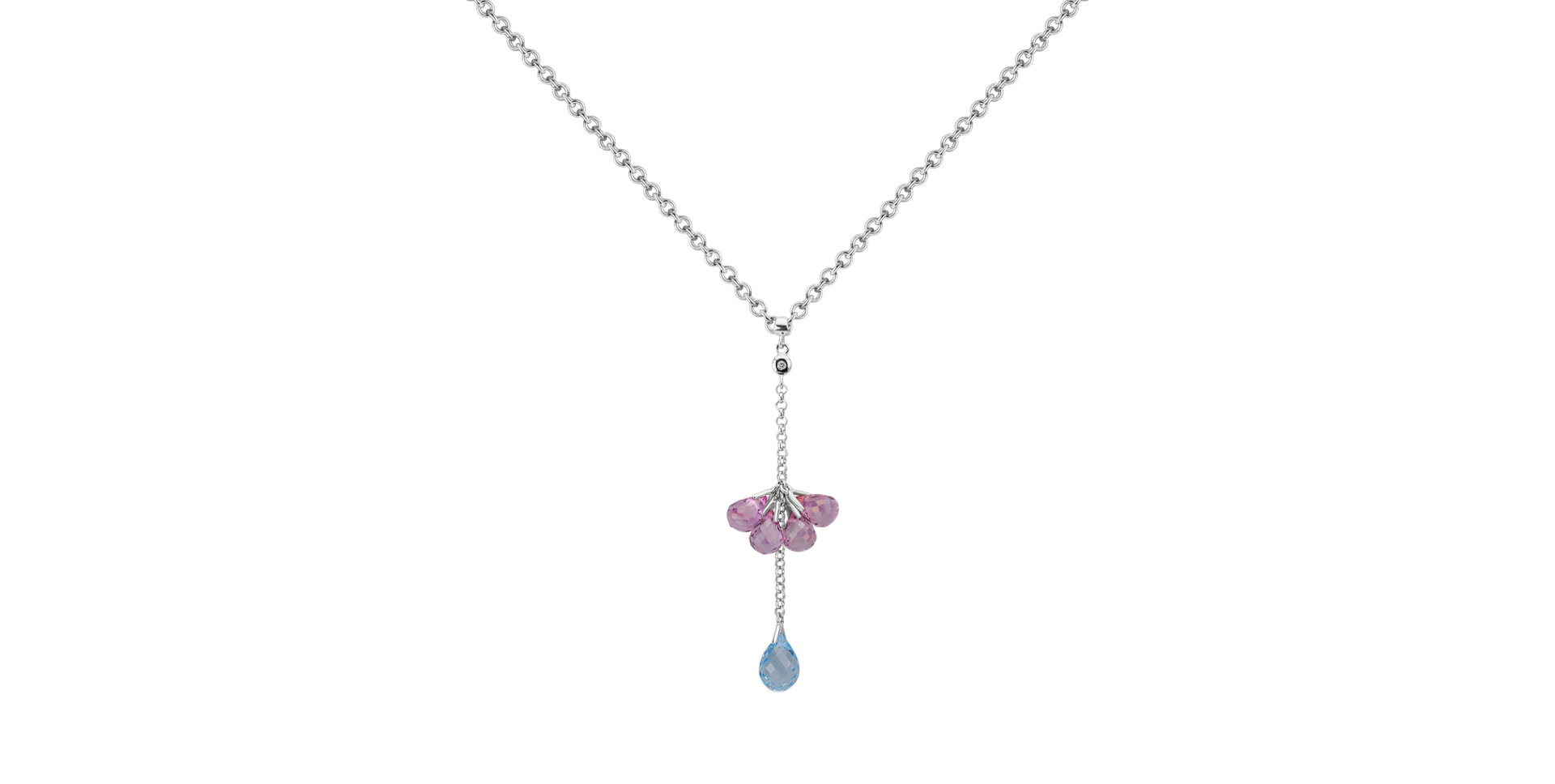 Diamond necklace with Topaz Miss Violet